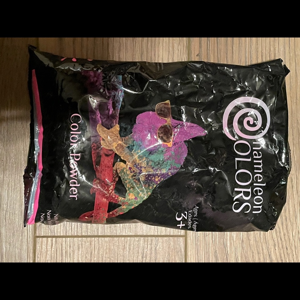 Pink gender reveal powder.